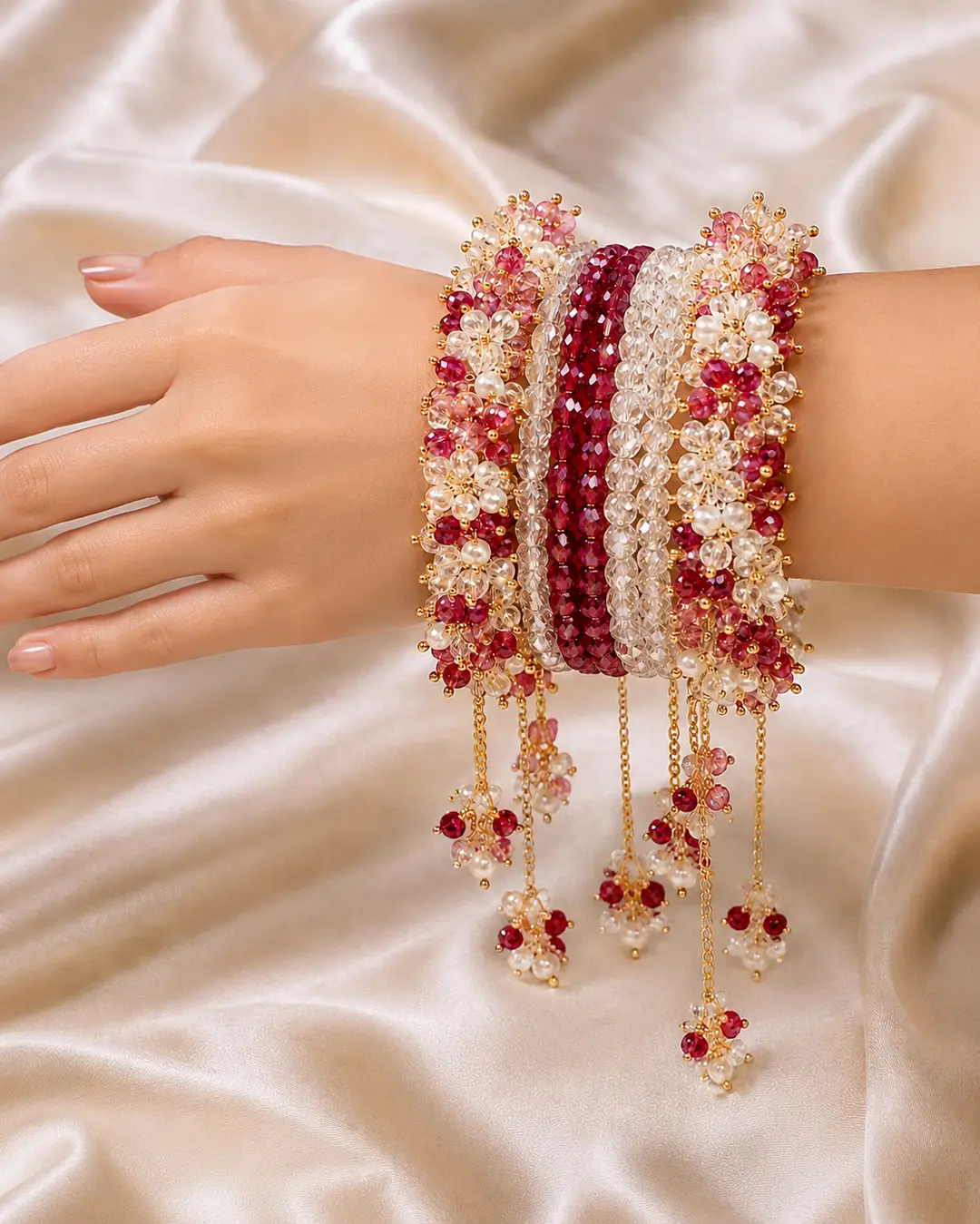 Acrylic Plated Crystal Kara Bangle